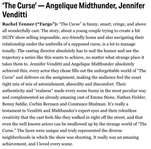 JV8 PRESS JV8 General Press 2024 INDIEWIRE / The Best Cast TV